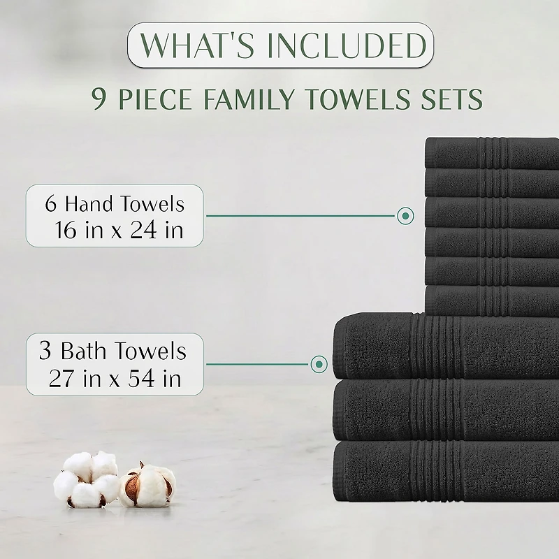 Home Weavers Inc Hazel Collection 100% Cotton Zero Twist -pc. Quick Dry Bath Towel Set