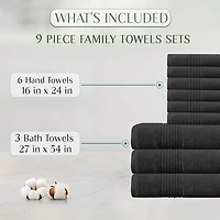 Home Weavers Inc Hazel Collection 100% Cotton Zero Twist -pc. Quick Dry Bath Towel Set