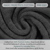Home Weavers Inc Hazel Collection 100% Cotton Zero Twist -pc. Quick Dry Bath Towel Set