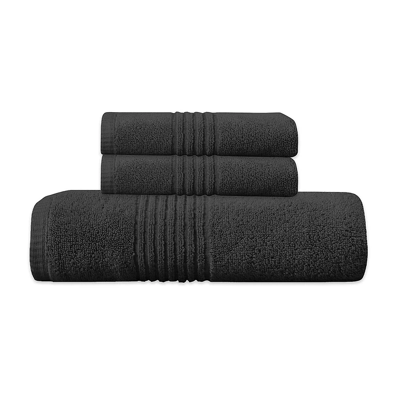Home Weavers Inc Hazel Collection 100% Cotton Zero Twist Super Absorbent -pc. Quick Dry Bath Towel Set