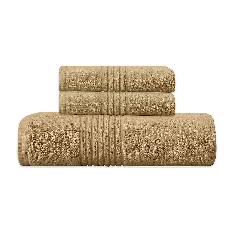 Home Weavers Inc Hazel Collection 100% Cotton Zero Twist Super Absorbent -pc. Quick Dry Bath Towel Set