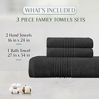 Home Weavers Inc Hazel Collection 100% Cotton Zero Twist Super Absorbent -pc. Quick Dry Bath Towel Set