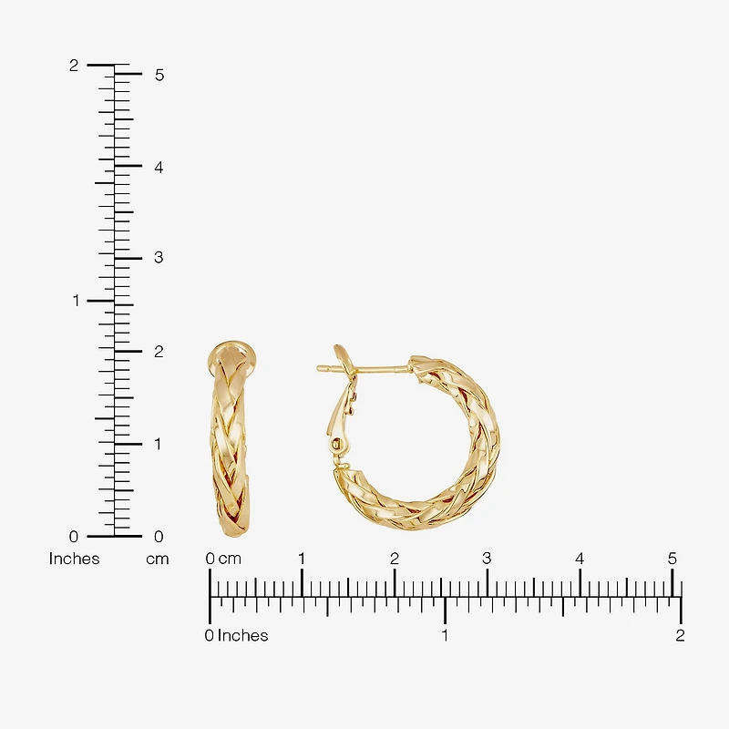 Silver Reflections Womens 14K Gold Over Brass 21mm Hoop Earrings