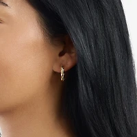 Silver Reflections Womens 14K Gold Over Brass 21mm Hoop Earrings