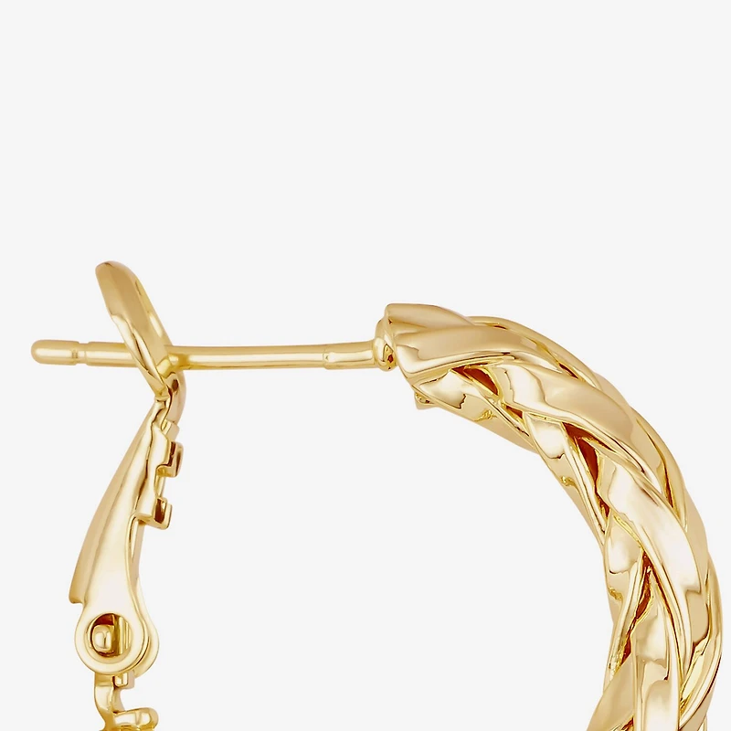 Silver Reflections Womens 14K Gold Over Brass 21mm Hoop Earrings