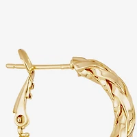 Silver Reflections Womens 14K Gold Over Brass 21mm Hoop Earrings