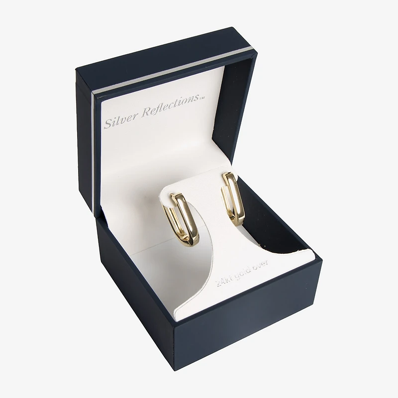 Silver Reflections Womens 14K Gold Over Brass 24mm Hoop Earrings
