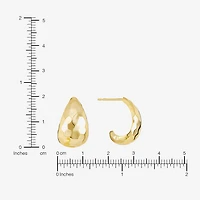 Silver Reflections Womens 14K Gold Over Brass 19mm Hoop Earrings