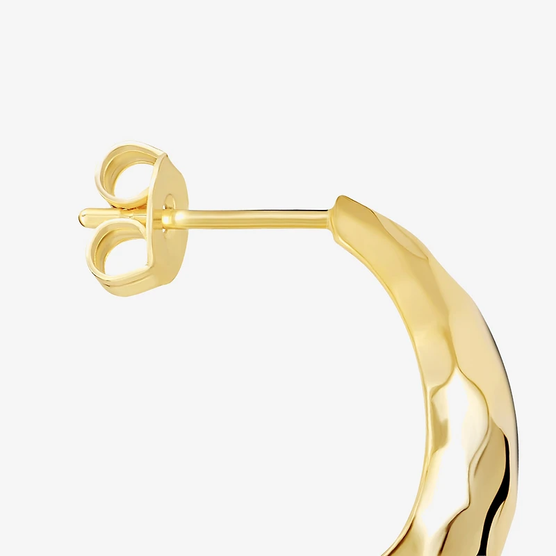 Silver Reflections Womens 14K Gold Over Brass 19mm Hoop Earrings