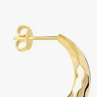 Silver Reflections Womens 14K Gold Over Brass 19mm Hoop Earrings