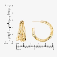 Silver Reflections Womens 14K Gold Over Brass 30mm Hoop Earrings