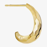 Silver Reflections Womens 14K Gold Over Brass 19mm Hoop Earrings
