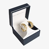 Silver Reflections Womens 14K Gold Over Brass 30mm Hoop Earrings