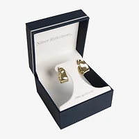 Silver Reflections Womens 14K Gold Over Brass 19mm Hoop Earrings