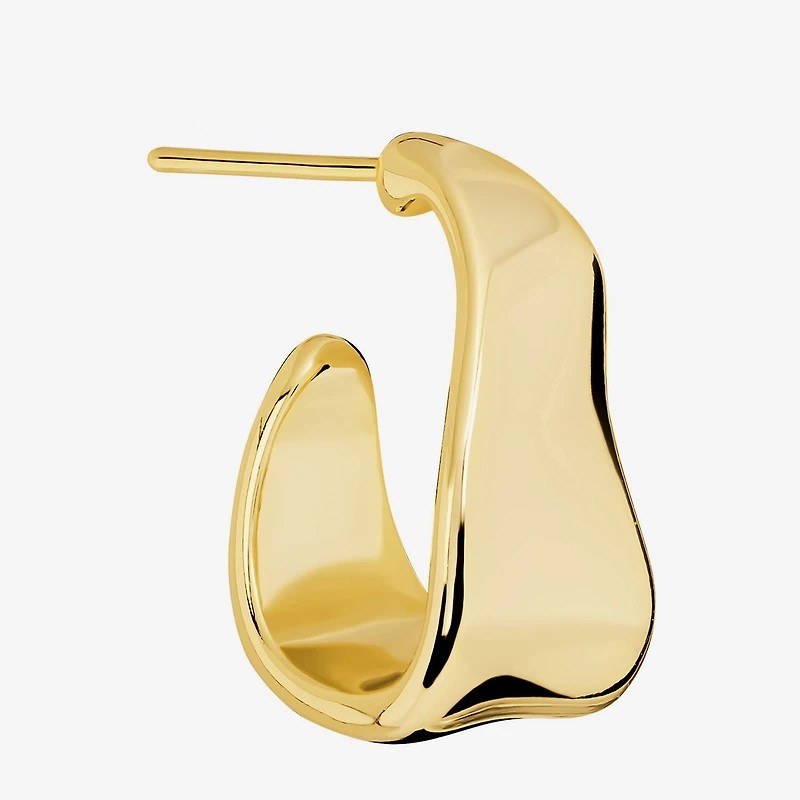 Silver Reflections Womens 14K Gold Over Brass 19mm Hoop Earrings