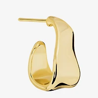 Silver Reflections Womens 14K Gold Over Brass 19mm Hoop Earrings