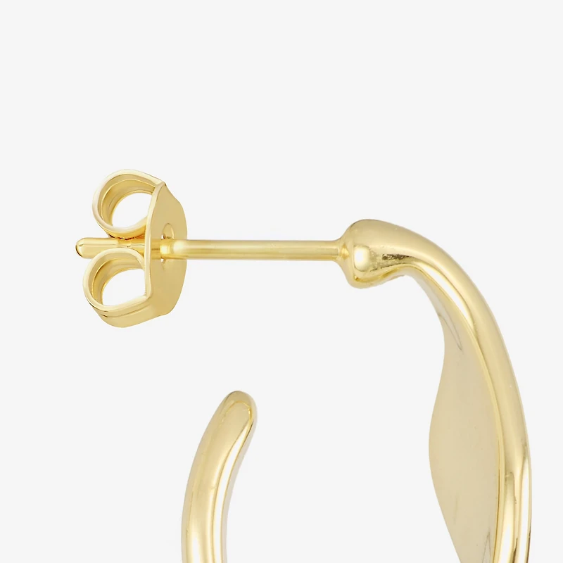 Silver Reflections Womens 14K Gold Over Brass 19mm Hoop Earrings