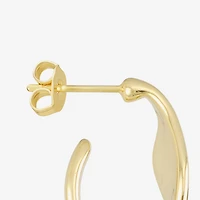 Silver Reflections Womens 14K Gold Over Brass 19mm Hoop Earrings