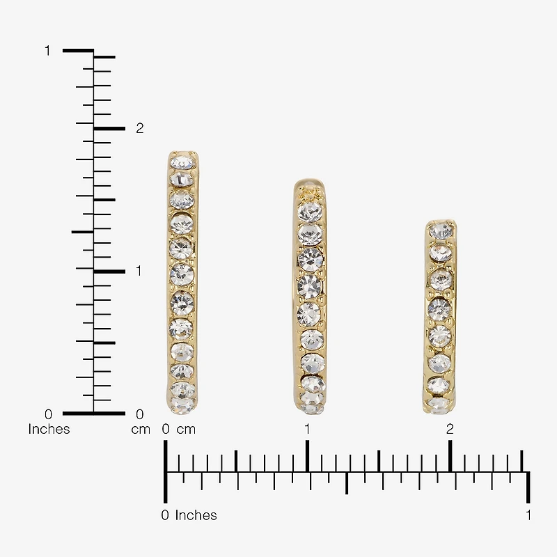 Sparkle Allure Womens Cubic Zirconia 14K Gold Over Brass 15mm Hoop Earrings