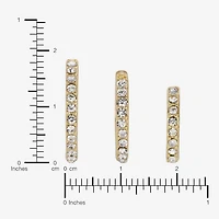 Sparkle Allure Womens Cubic Zirconia 14K Gold Over Brass 15mm Hoop Earrings