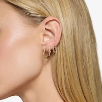 Sparkle Allure Womens Cubic Zirconia 14K Gold Over Brass 15mm Hoop Earrings