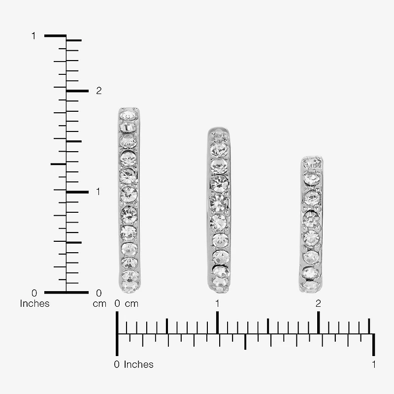 Sparkle Allure Womens Cubic Zirconia 15mm Hoop Earrings