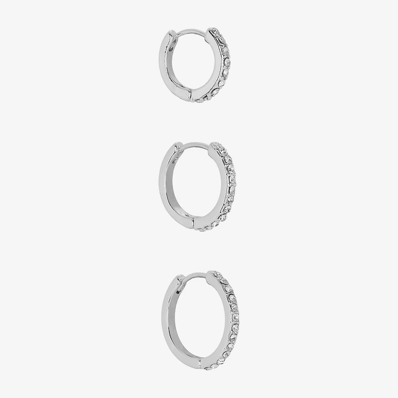 Sparkle Allure Womens Cubic Zirconia 15mm Hoop Earrings