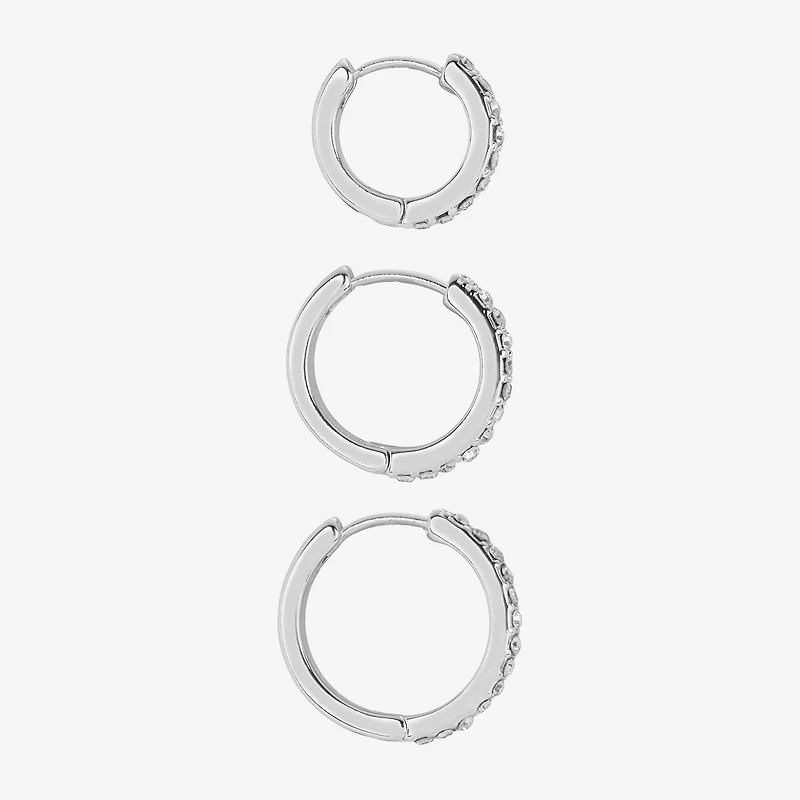 Sparkle Allure Womens Cubic Zirconia 15mm Hoop Earrings
