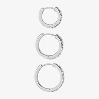 Sparkle Allure Womens Cubic Zirconia 15mm Hoop Earrings