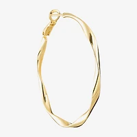 Silver Reflections Womens 14K Gold Over Brass 50mm Hoop Earrings
