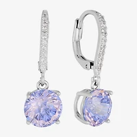Sparkle Allure Womens Multi Color Cubic Zirconia Pure Silver Over Brass Drop Earrings