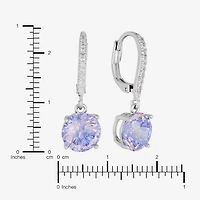 Sparkle Allure Womens Multi Color Cubic Zirconia Pure Silver Over Brass Drop Earrings