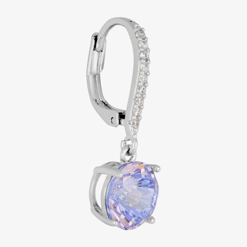 Sparkle Allure Womens Multi Color Cubic Zirconia Pure Silver Over Brass Drop Earrings