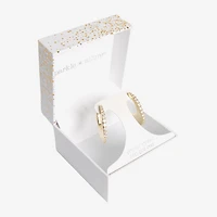 Sparkle Allure Womens Cubic Zirconia 14K Gold Over Brass 30mm Hoop Earrings