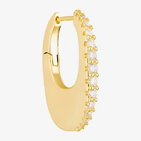Sparkle Allure Womens Cubic Zirconia 14K Gold Over Brass 30mm Hoop Earrings