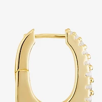 Sparkle Allure Womens Cubic Zirconia 14K Gold Over Brass 30mm Hoop Earrings
