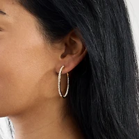 Sparkle Allure Womens Crystal 14K Gold Over Brass 36mm Hoop Earrings