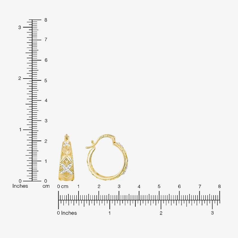 Sparkle Allure Womens Crystal 14K Gold Over Brass 24mm Hoop Earrings