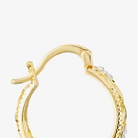Sparkle Allure Womens Crystal 14K Gold Over Brass 24mm Hoop Earrings