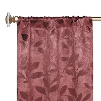 SUPERIOR® Leaves Rod Pocket Energy Saving Room Darkening Set of 2 Curtain Panel