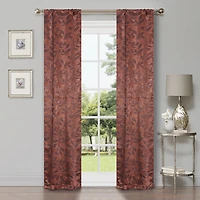 SUPERIOR® Leaves Rod Pocket Energy Saving Room Darkening Set of 2 Curtain Panel