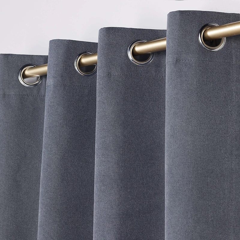 SUPERIOR® Neal Grommet Top 100% Blackout Set of 2 Curtain Panel