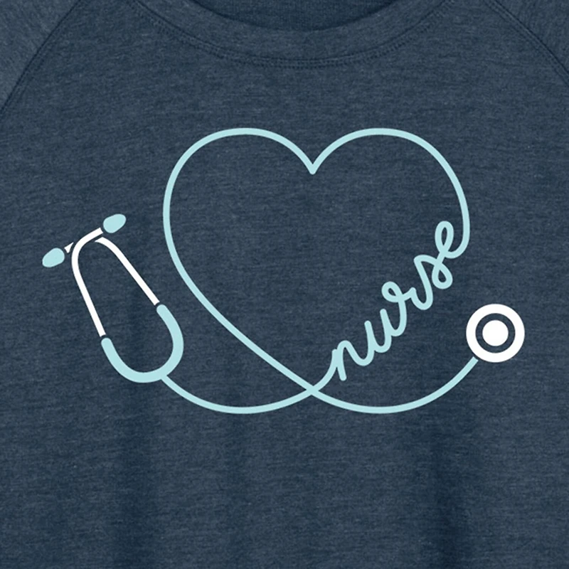 Nurse Womens Round Neck Long Sleeve Regular Fit Graphic T-Shirt