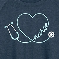 Nurse Womens Round Neck Long Sleeve Regular Fit Graphic T-Shirt
