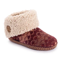 Muk Luks Ml F 26 Ds Slippers Womens Memory Foam Slip Resistant Bootie