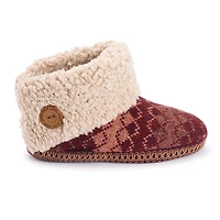 Muk Luks Ml F 26 Ds Slippers Womens Memory Foam Slip Resistant Bootie