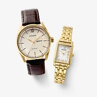 Citizen Sport Luxury Mens Brown Stainless Steel Leather Strap Watch Aw0082-01a