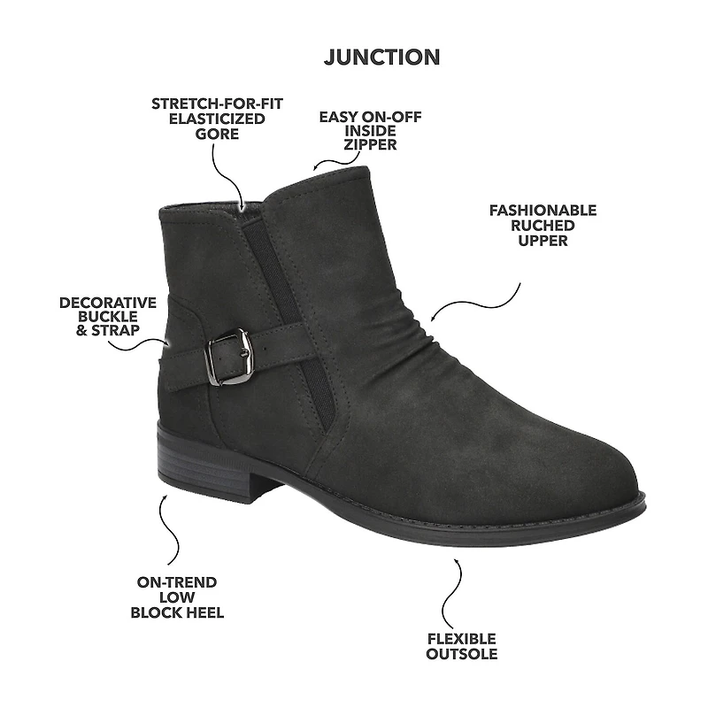 Easy Street Womens Junction Block Heel Booties