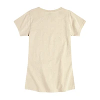 Eevee Airbrushed Big Kid Girls Crew Neck Short Sleeve Regular Fit Pokemon Graphic T-Shirt