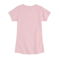Capybara Cafe Big Kid Girls Crew Neck Short Sleeve Regular Fit Graphic T-Shirt